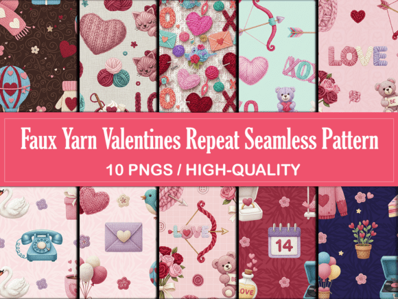 10 Repeat Faux Yarn Valentines Patterns