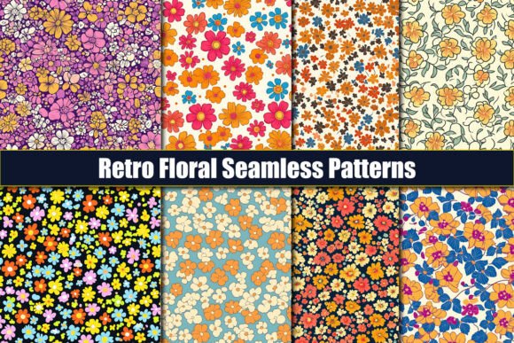 25 Retro Floral Seamless Patterns