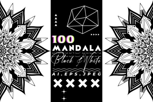 Black and White Mandala Patterns Set