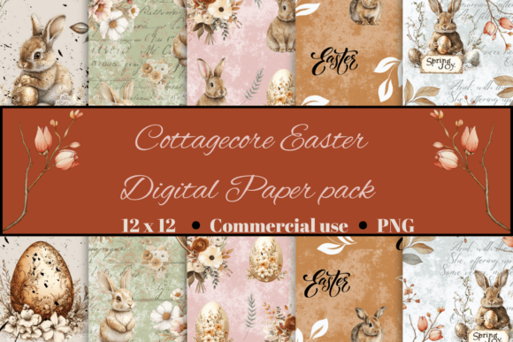 Cottage Core Digital Paper Patterns