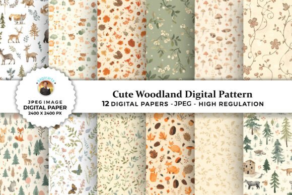 Cute Woodland Digital Patterns