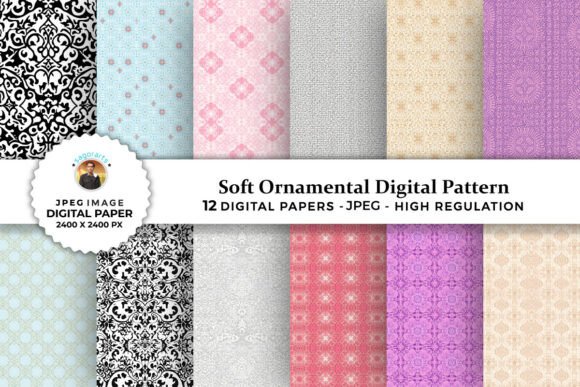 Elevate Your Craft Projects with Soft Ornamental Digital Patterns