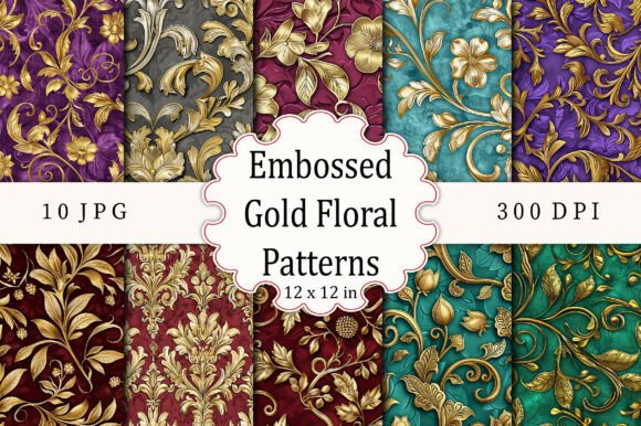 Embossed Gold Floral Patterns
