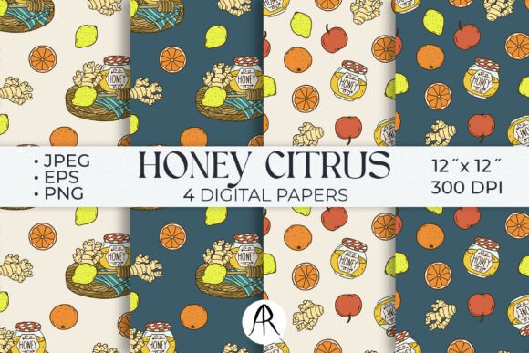 Honey and Ginger Seamless Patterns