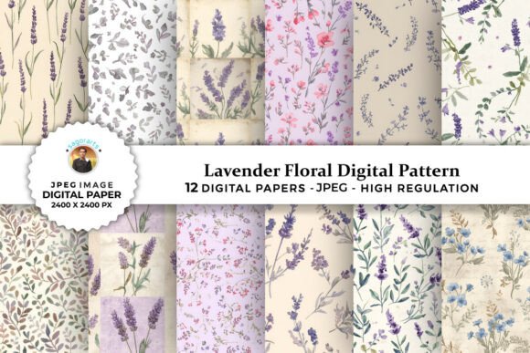 Lavender Floral Digital Patterns: Elevate Your Crafting Projects with Elegant Design