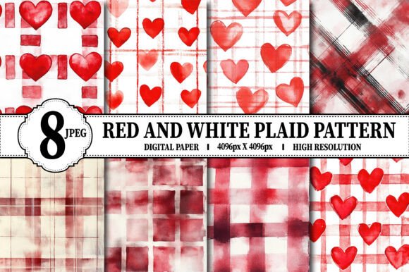 Red White Plaid Gingham Check Patterns